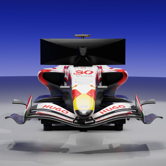 Racing Bulls F1 simulator Japanese GP edition front view low