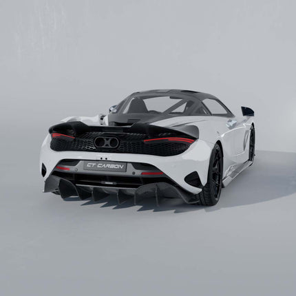 McLaren 750S carbon fibre kit mounted rear
