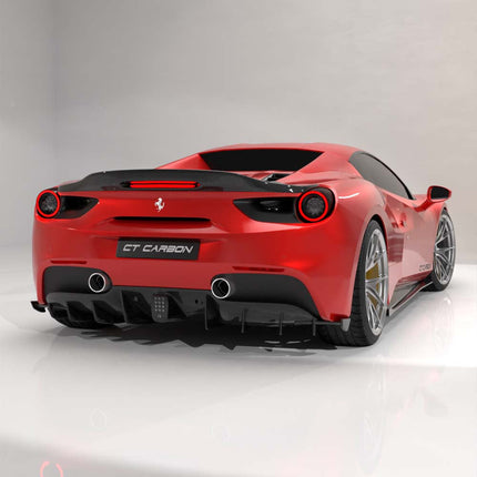 Ferrari 488 Spider carbon fibre kit rear angle