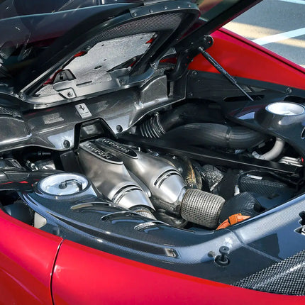 Ferrari 296 GTB Carbon Fiber Rear Engine Compartment Set of 4, OEM, Part Number: 804984, 804970, 889327, 777307