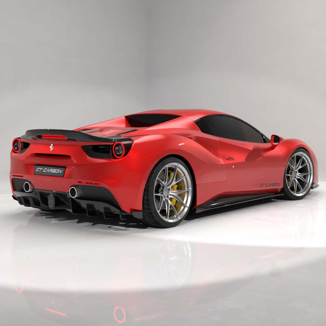 Ferrari 488 carbon fibre side skirt weave finish