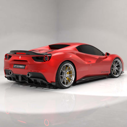 Ferrari 488 Spider carbon fibre diffuser fitted