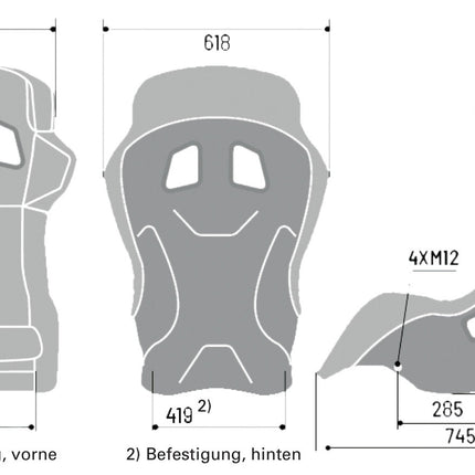 Sparco ADV-XT Racing Seat dimensions