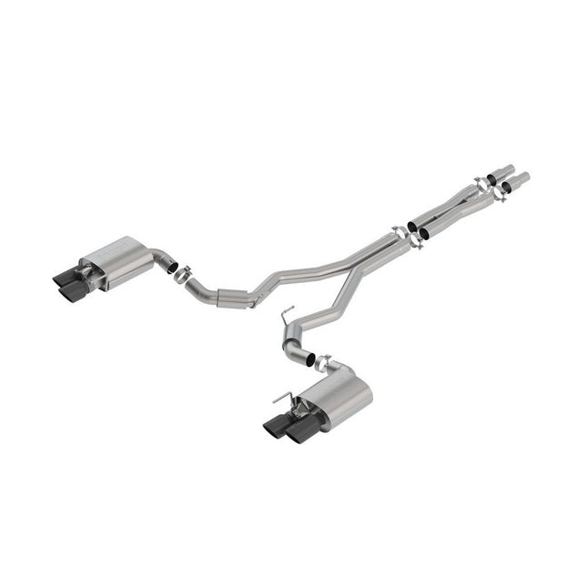 Borla 140742BC Cat-Back S-Type Exhaust with Black Chrome Tips for Ford Mustang GT S550 5.0L V8 (2018-2023)