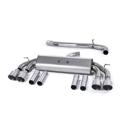 Milltek SSXAU543 Cat-Back Exhaust with Brushed Titanium Quad GT-100 Tips for Audi S3 8V Saloon/Cabrio