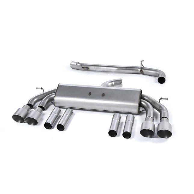 Milltek SSXAU543 Cat-Back Exhaust with Brushed Titanium Quad GT-100 Tips for Audi S3 8V Saloon/Cabrio