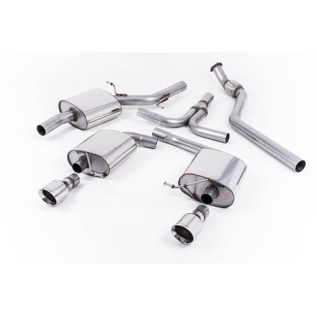 Milltek SSXAU243 Cat-Back Exhaust with Polished GT-100 Tips for Audi A5 Cabriolet B8 2.0 TFSI Manual (2008-2012)