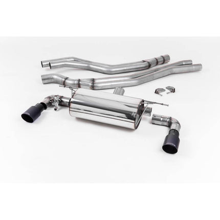 Milltek SSXBM1047 Cat-Back Exhaust with Cerakote Black Tips for BMW M140i F20/F21 LCI