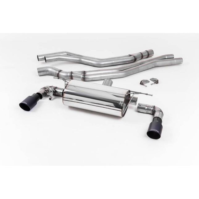 Milltek SSXBM1047 Cat-Back Exhaust with Cerakote Black Tips for BMW M140i F20/F21 LCI
