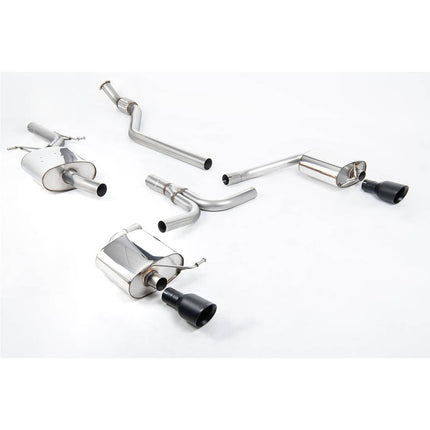 Milltek SSXAU435 Cat-Back Exhaust with Cerakote Black Tips for Audi A4 B8 2.0 TFSI
