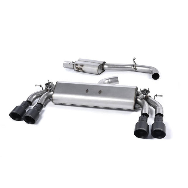 Milltek SSXAU397 Cat-Back Quad GT100 Cerakote Black Tips for Audi S3 2.0 TFSI quattro 3-Door 8V