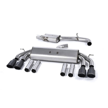 Milltek SSXAU544 Cat-Back Exhaust with Cerakote Black Jet Oval Tips for Audi S3 2.0 TFSI quattro Saloon and Cabrio 8V