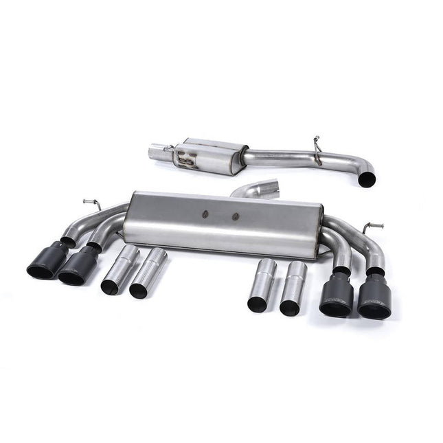 Milltek SSXAU544 Cat-Back Exhaust with Cerakote Black Jet Oval Tips for Audi S3 2.0 TFSI quattro Saloon and Cabrio 8V