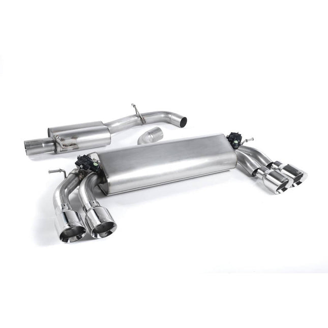 Milltek SSXAU398 Cat-Back Quad GT100 Polished Tips for Audi S3 2.0 TFSI quattro 3-Door 8V