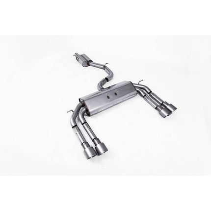 Milltek SSXAU548 Cat-Back Quad GT100 Exhaust with Brushed Titanium Tips for Audi S3 Saloon and Cabrio 8V