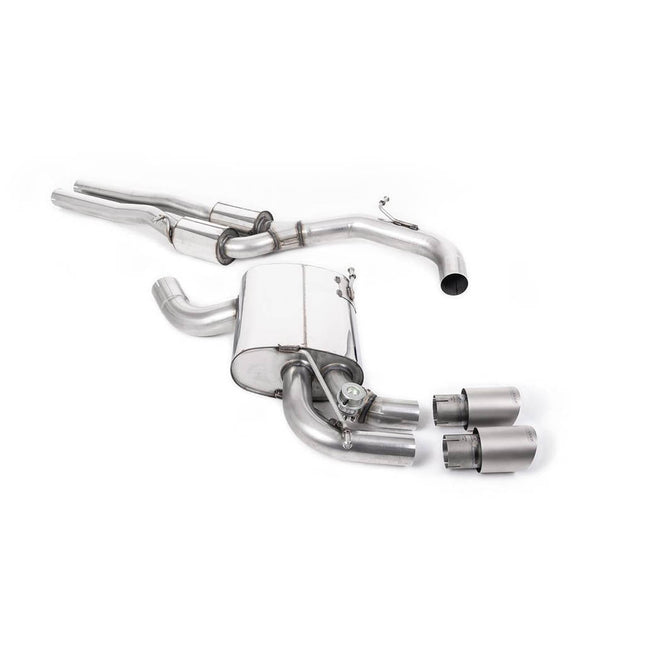 Milltek SSXAU571 Cat-Back Exhaust with Brushed Titanium GT-90 Tips for Audi RS3 8P Sportback S tronic (2011-2012)