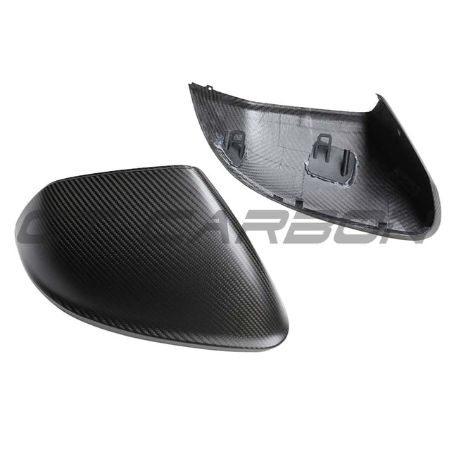 Carbon fibre mirror cover close up