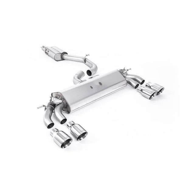 Milltek SSXAU775 Cat-Back Quad GT100 Polished Tips for Audi S3 2.0 TFSI quattro 3-Door 8V.2 GPF