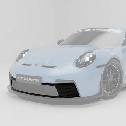 Porsche 992.1 GT3 carbon fibre front intake panel installed