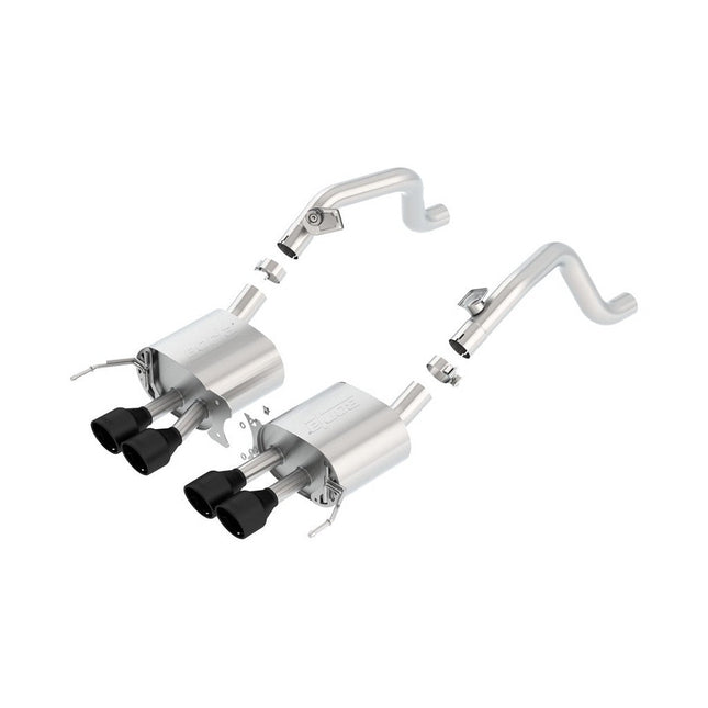 Borla 11868CB Axle-Back Exhaust System with Black Chrome Tips for Chevrolet Corvette C7 6.2L