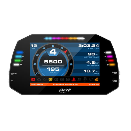AiM MXG 1.2 7-Inch Dash Logger Kit with Roof GPS Module, 4 m Cable (XA4MXG12A40R01), image 1