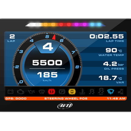 AiM MXP 6-Inch Dash Logger Kit with GPS Module, 1.3 m Cable and 37-Pin Harness (XA6MXPA13G1), image 1