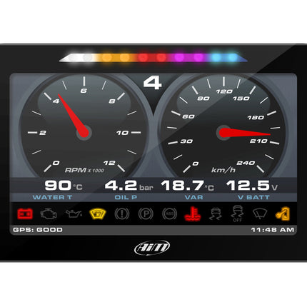 AiM MXP 6-Inch Dash Logger Kit with GPS Module, 4 m Cable and 37-Pin Harness (XA6MXPA40G1), image 2