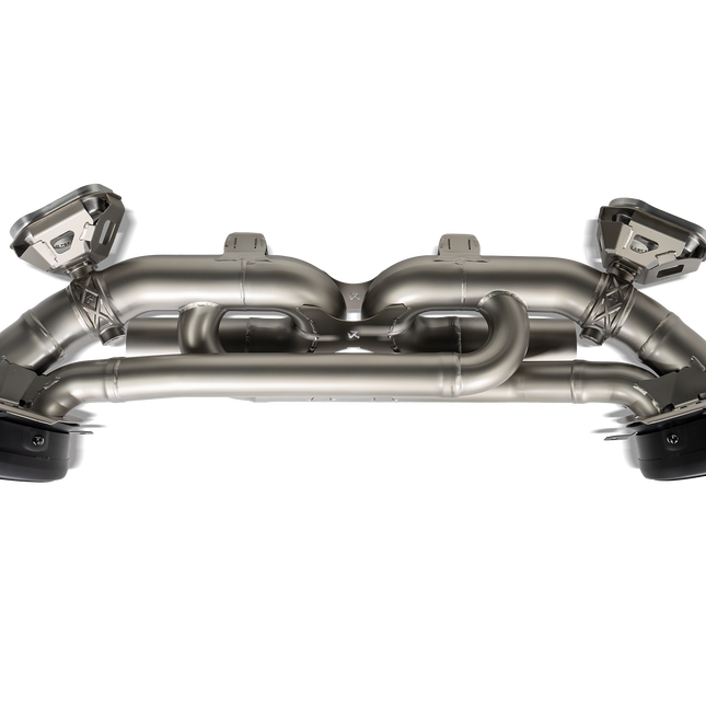 Akrapovic Slip-On Race Line Titanium Exhaust for Porsche 911 Carrera /S/4/4S/GTS/Cabriolet/Targa/Dakar 992 2019-2024 (S-PO/T/8) - Black Coated Tips
