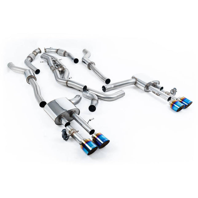 Milltek Sport Cat-Back Exhaust with Burnt Titanium GT-115 Tips for Audi S8 D5 2020 to 2022 (SSXAU946)