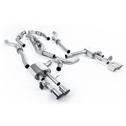 Milltek Sport Cat-Back Exhaust with Polished GT-115 Tips for Audi S8 D5 2020 to 2022 (SSXAU943)