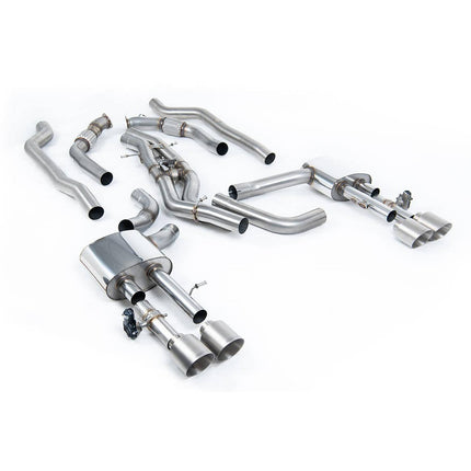 Milltek Sport Cat-Back Exhaust with Brushed Titanium GT-115 Tips for Audi S8 D5 2020 to 2022 (SSXAU950)