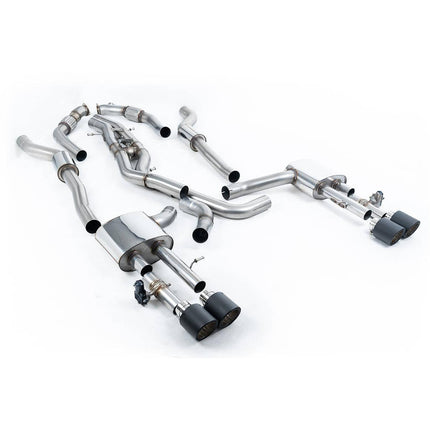 Milltek Sport Cat-Back Exhaust with Carbon JET-115 Tips for Audi S8 D5 2020 to 2022 (SSXAU947)