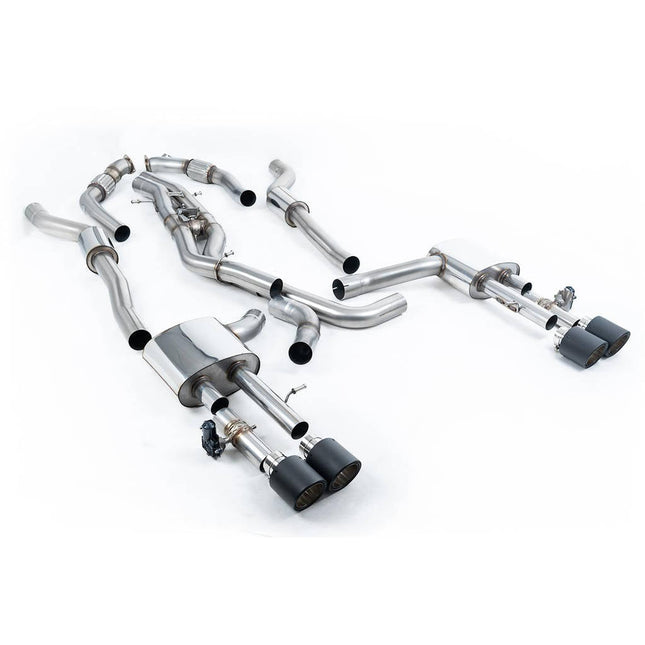 Milltek Sport Cat-Back Exhaust with Carbon JET-115 Tips for Audi S8 D5 2020 to 2022 (SSXAU947)