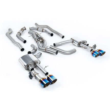 Milltek Sport Cat-Back Exhaust with Burnt Titanium GT-115 Tips for Audi S8 D5 2020 to 2022 (SSXAU951)