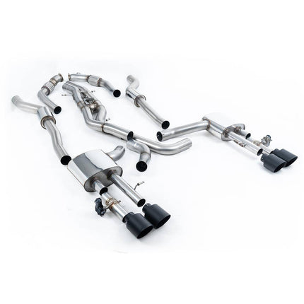 Milltek Sport Cat-Back Exhaust with Cerakote Black GT-115 Tips for Audi S8 D5 2020 to 2022 (SSXAU944)