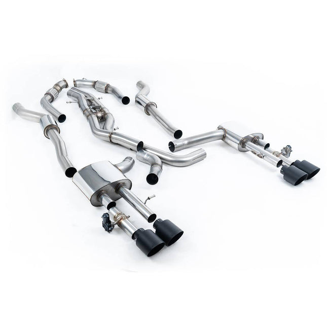 Milltek Sport Cat-Back Exhaust with Cerakote Black GT-115 Tips for Audi S8 D5 2020 to 2022 (SSXAU944)