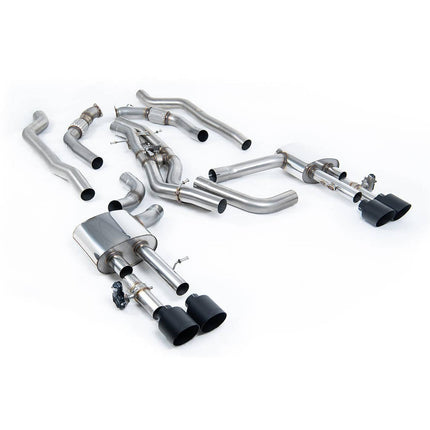 Milltek Sport Cat-Back Exhaust with Cerakote Black GT-115 Tips for Audi S8 D5 2020 to 2022 (SSXAU949)