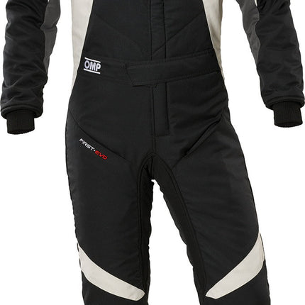 OMP First Evo Race Suit Black/White 611348SW