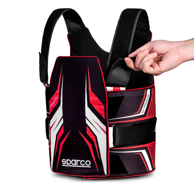 Sparco K-Track Karting Rib Protector (FIA 8870-2018) - Black/Red