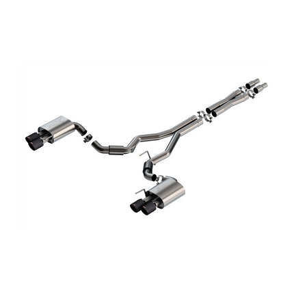 Borla 140970CFBA Cat-Back ATAK True Dual Quad Carbon Tips for Ford Mustang GT S650 5.0L V8 (2024+, non-active)