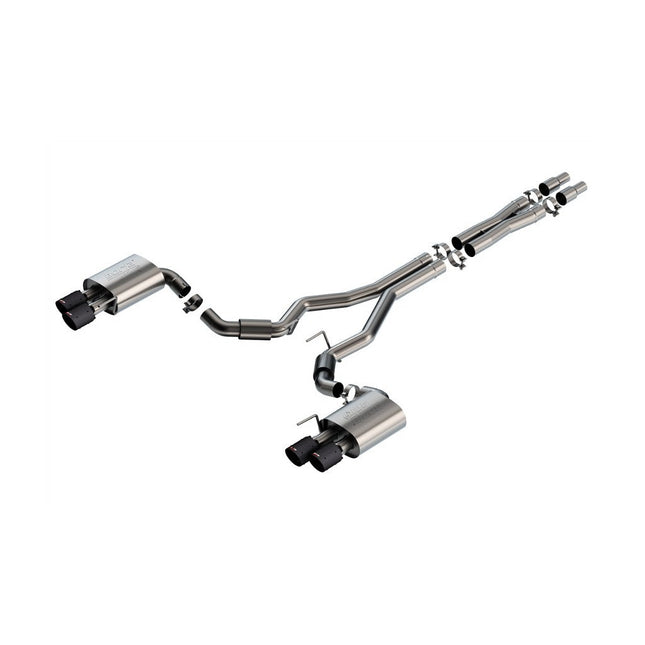 Borla 140970CFBA Cat-Back ATAK True Dual Quad Carbon Tips for Ford Mustang GT S650 5.0L V8 (2024+, non-active)