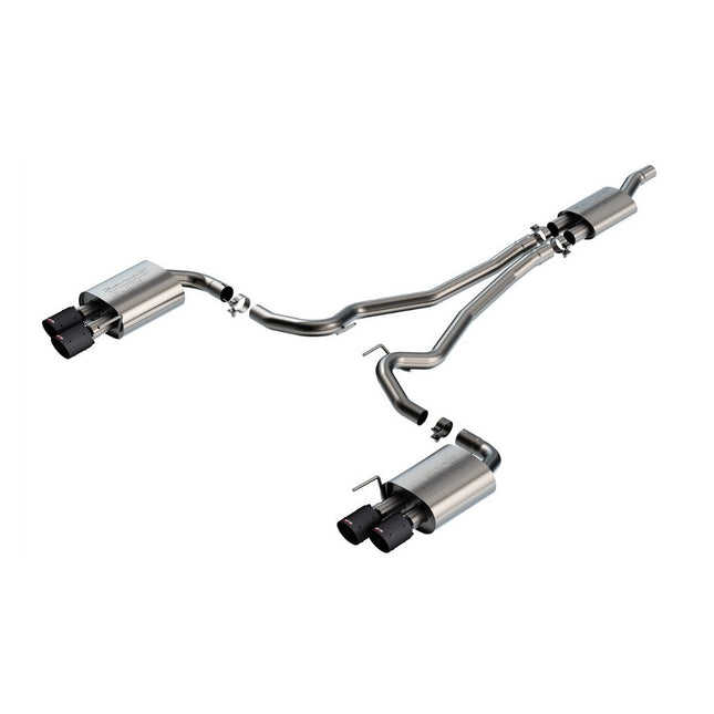Borla 140981CFBA S-Type Cat-Back Exhaust with Carbon Fiber Tips for Ford Mustang 2.3L EcoBoost S650 (2024-2026)