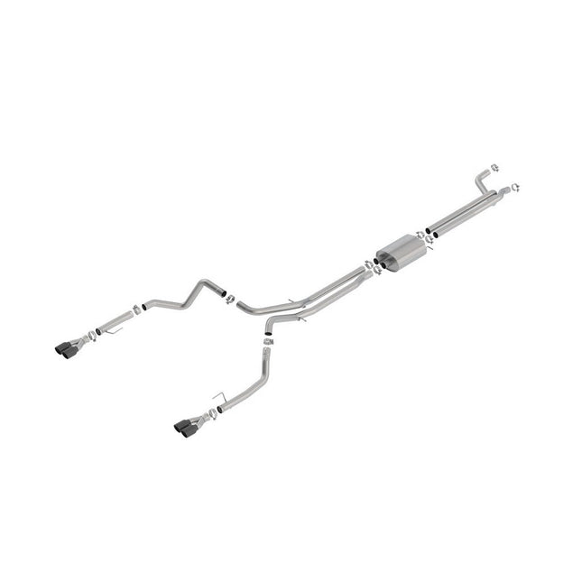 Borla 140779BC S-Type Cat-Back Exhaust with Black Chrome Tips for Chevrolet Silverado 1500 and GMC Sierra 1500 6.2L V8 (2019-2023)