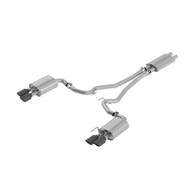 Borla 1014045BC Touring Cat-Back Exhaust with Valves and Black Chrome Tips for Ford Mustang GT 5.0L (2018-2023)