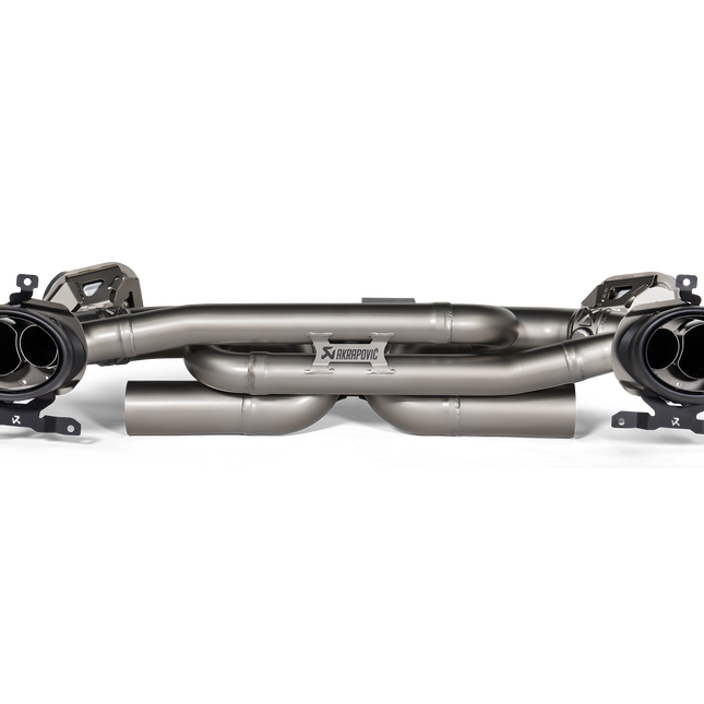 Akrapovic Slip-On Race Line Titanium Exhaust for Porsche 911 Carrera /S/4/4S/GTS/Cabriolet/Targa/Dakar 992 2019-2024 (S-PO/T/8) - Black Coated Tips