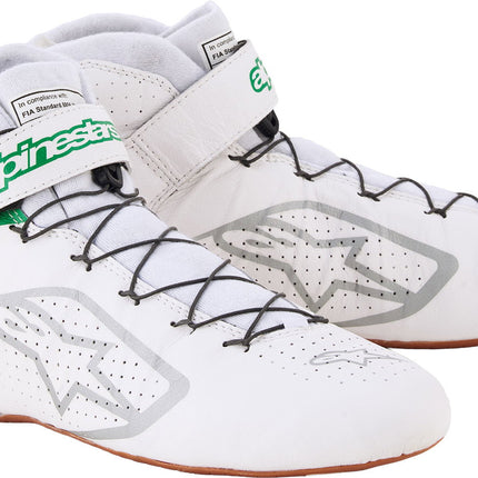 Alpinestars Tech 1Z v3 White Green Silver racing shoe