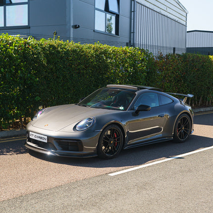 Porsche 992.1 GTS Carbon Fibre Splitter angle view