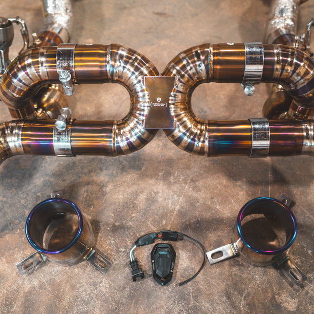 Valvetronic Designs Titanium Valved Sport Exhaust System for Ferrari F8 Tributo and F8 Spider (FER.F8.VSES.TI)