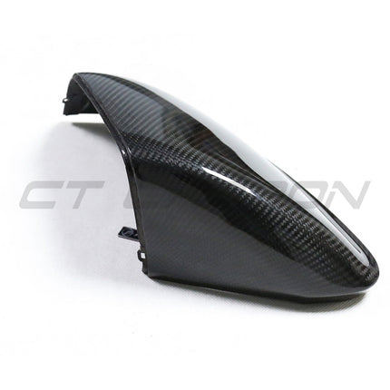 Pre-preg carbon fibre mirror detail shot