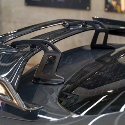 Armor Extend Dry Carbon Fiber Swan Neck Rear Wing Spoiler (Universal Fitment), view 3
